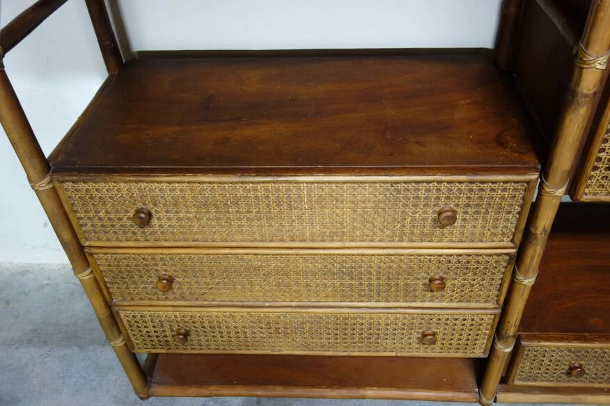 Bamboo And Rattan Bookcase From The 70s 11 Bamboo And Rattan Bookcase From The 70s - Image 11