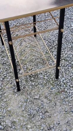 Vintage Side Table From The 60s Formica Top Imitation Rosewood Black And Gold Metal Legs -Bookcases Sales de03d5d5 624e 4769 aa44 c0e41711eb4f