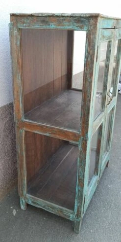 Old Blue Wooden Display Case -Bookcases Sales ded10eed a2b7 4f4e a8bf c92dedebcd60