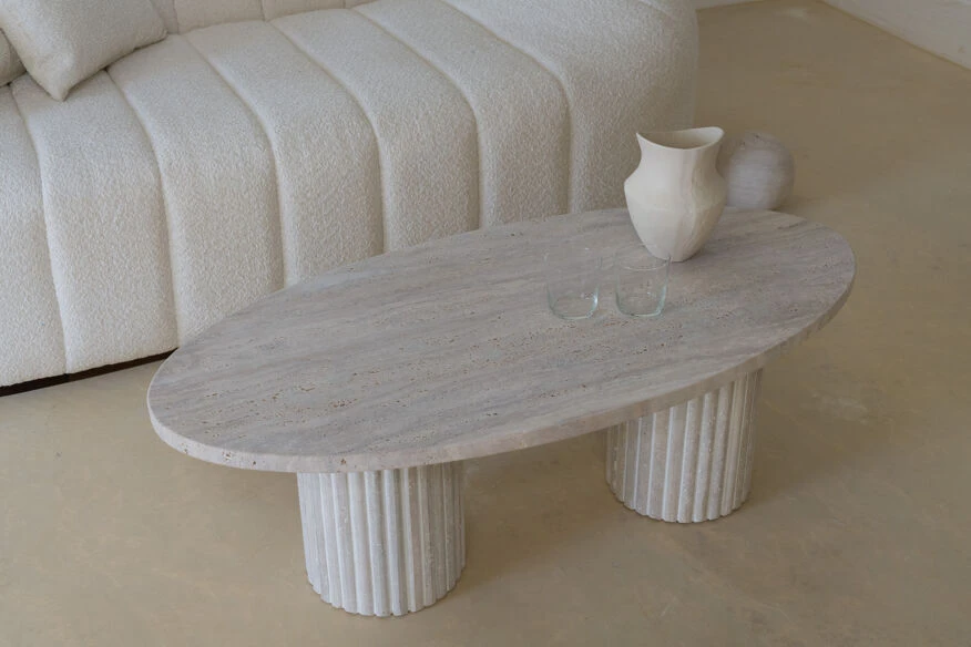 Calypso Oval Coffee Table - Natural Travertine 7 Calypso Oval Coffee Table - Natural Travertine - Image 7