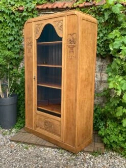 Parisian Art Deco Glass Cabinet In Raw Wood 1930 -Bookcases Sales e45daf0d c32e 4148 b9f6 f3c0936739a0