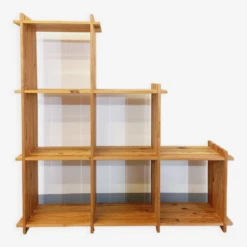 Bookcase Vintage Pine Staircase Shelf From The 80s In The Style Of Maison Regain -Bookcases Sales e4ea4d07 53fd 49db 990d ce61d23847a4