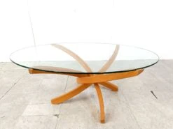 Beech Wooden Coffee Table By Maison Regain, 1980s -Bookcases Sales e5b475cb 0195 4177 bcc5 bef0ae7f1241