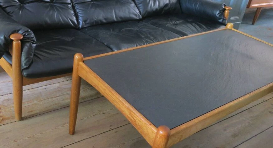 Danish Mid Century Slate And Oak Coffee Table By Eric Merthen 1960s 7 Danish Mid Century Slate And Oak Coffee Table By Eric Merthen 1960s - Image 7