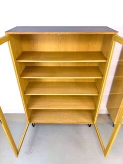 Vintage Oak Cabinet With Glass Doors From WK Möbel, 1970s -Bookcases Sales e93e2a0e 85b3 4e84 b034 8ae1eeeddd8b