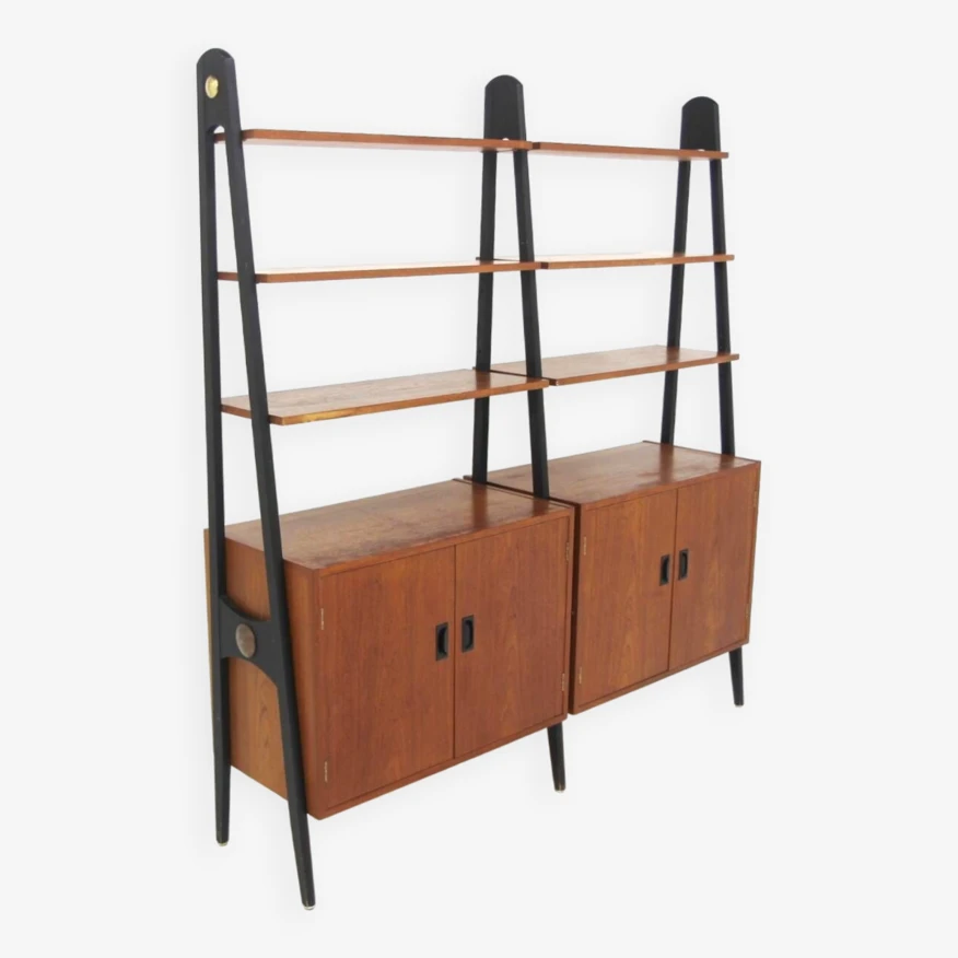 Scandinavian "double" Teak Bookcase, Sweden, 1950 2 Scandinavian "double" Teak Bookcase, Sweden, 1950 - Image 2