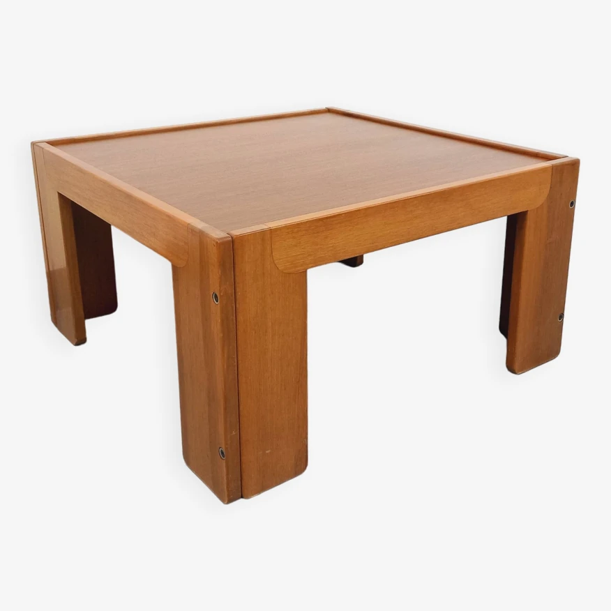 Vintage Italian Square Coffee Table By Afra And Tobia Scarpa For Cassina In Walnut From The 60s 70s 7 Vintage Italian Square Coffee Table By Afra And Tobia Scarpa For Cassina In Walnut From The 60s 70s - Image 7