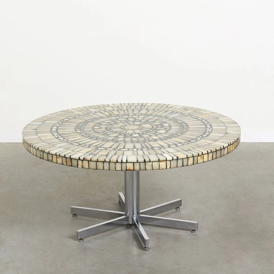 Mosiac Marble Coffee Table By Heinz Lilienthal, 1960s 6 Mosiac Marble Coffee Table By Heinz Lilienthal, 1960s - Image 6