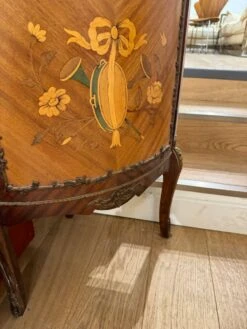 Corner Showcase In Veneer Wood With Musical Instrument Marquetry -Bookcases Sales ef74afe7 c37a 4ff3 924a c9e6849a4b92