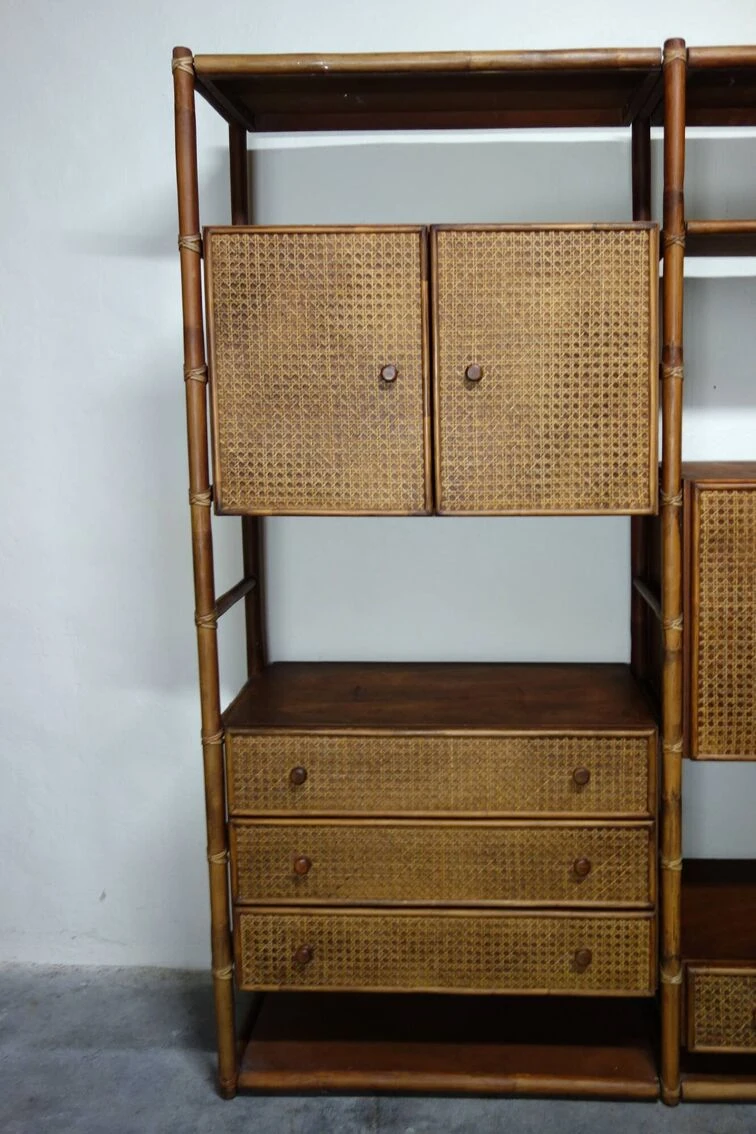 Bamboo And Rattan Bookcase From The 70s 1 Bamboo And Rattan Bookcase From The 70s