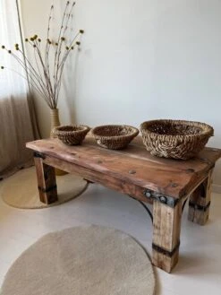 Rectangular Coffee Table In Solid Acacia And Fittings -Bookcases Sales f445632f 6701 4b93 91ce 70d7c7d46c27