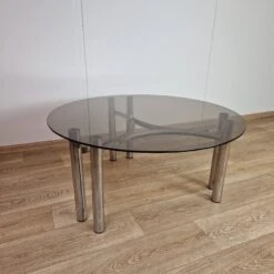 Italian Smoked Glass & Chrome Round Coffee Table, 1970s 21 Italian Smoked Glass & Chrome Round Coffee Table, 1970s -Bookcases Sales f58aac5d b785 44f2 a9fd ea0ea005741a