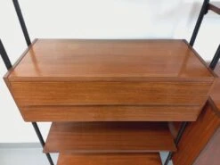 Vintage Modular Italian Double Shelf Bookcase In Teak And Metal From The 60s -Bookcases Sales f63152b9 bc2e 4335 832e d840d2a575b3