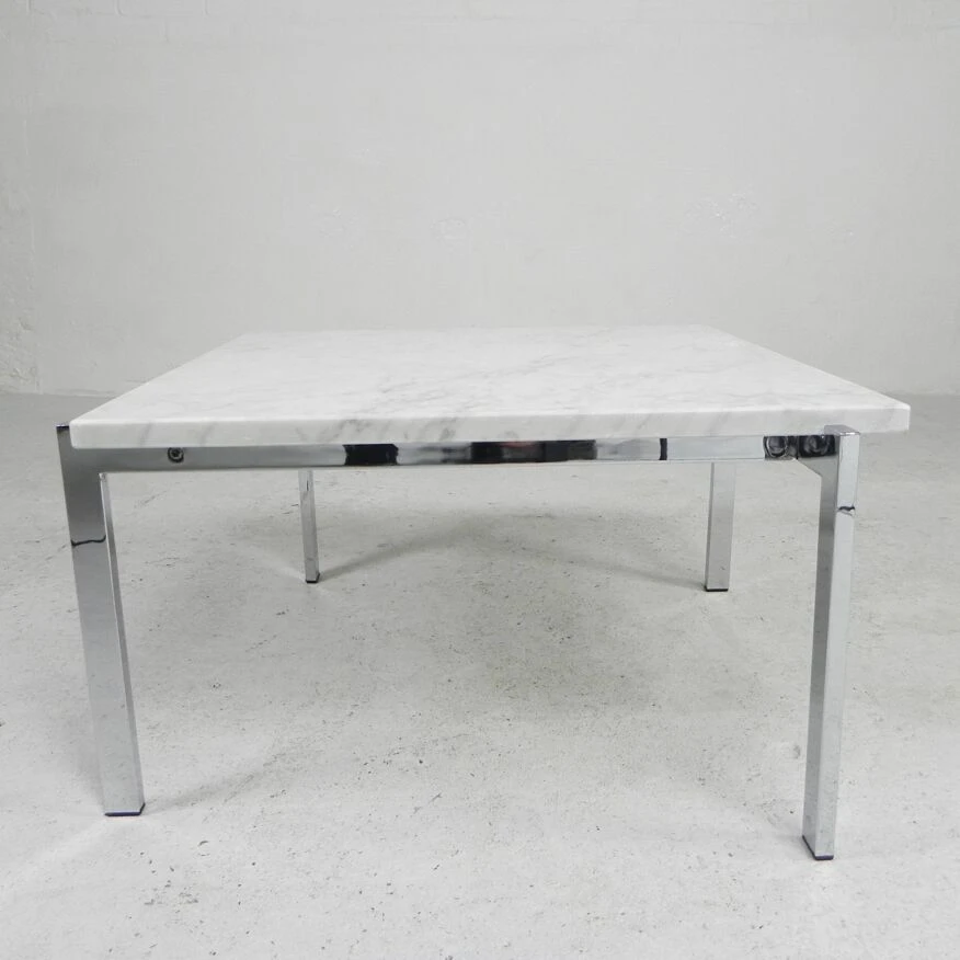 Coffee Table With Carrara Marble Top 60 X 60 Cm, 1970s 14 Coffee Table With Carrara Marble Top 60 X 60 Cm, 1970s - Image 14