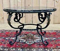 Marble And Wrought Iron Coffee Table, Work From The 1940s