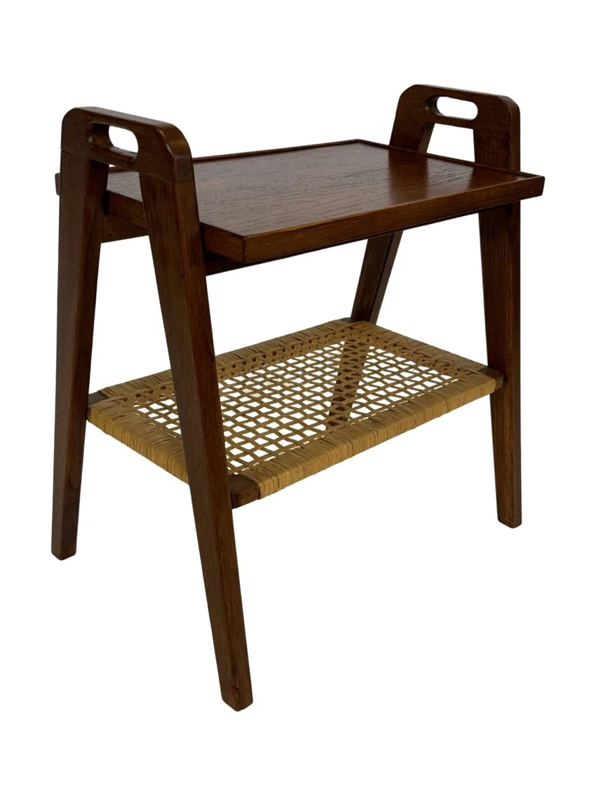 Vintage Side Table Teak Rattan Table From The 1960s 11 Vintage Side Table Teak Rattan Table From The 1960s - Image 11