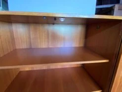 High Cabinet With 2 Doors In Teak And Vintage Veneer From The 60s -Bookcases Sales fe2c3c6b 1d26 46b9 8742 818b4ffffb65