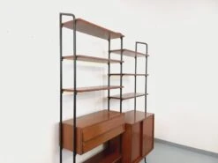 Vintage Modular Italian Double Shelf Bookcase In Teak And Metal From The 60s -Bookcases Sales ff6fe72f 7798 415b bed9 42eabb02e528