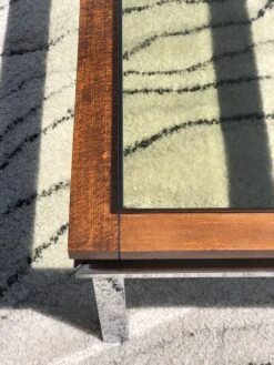 Vintage Rectangular Coffee Table 1970 Chrome, Wood & Smoked Glass -Bookcases Sales ffa5427c ee22 4849 9e00 4874cca3d22d