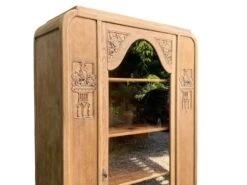Parisian Art Deco Glass Cabinet In Raw Wood 1930 -Bookcases Sales fffd772e 644c 4cb4 ae84 54676344f84d